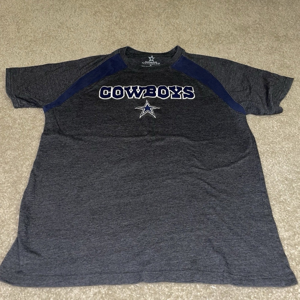 Dallas Cowboys NFL Authentic T-Shirt Mens Medium Charcoal Gray Navy Blue Star